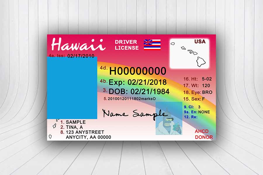 Hawaii (U.S.) ID Template